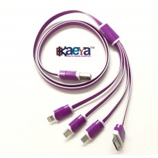 OkaeYa 4in1 Cable Multi USB Charging Cable with 8 Pin Lighting - Purple